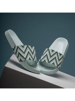 Red Tape - Women Textured Green And White Sliders