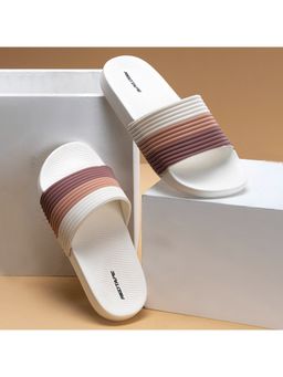 Red Tape - Women Colorblocked Off White And Pink Sliders