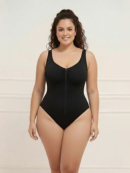 Velomora - Black Solid Cotton Body Shapewear