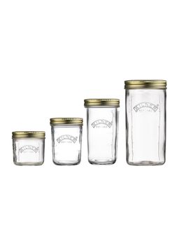 Kilner - Wide Mouth Preserve Jar Mega Combo Preserving Set, 1L, 500ml, 350ml & 200ml