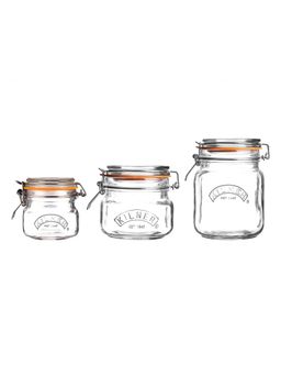 Kilner - Clip Top Jar Storage Combo Versatile Set (1L, 500ml & 250ml)