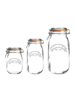 Kilner - Clip Top Jar Family Combo Storage Essentials (3L, 2L & 1L)