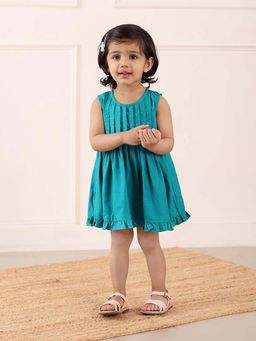Fabindia - Teal Viscose Blend Dress
