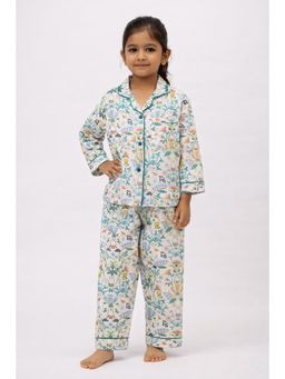 Shopbloom - Little Meadow Friends Print Long Sleeve Kids Sleepsuit