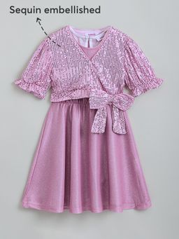 Hopscotch - Sequin Wrap Shrug Dress