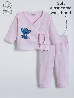 Hopscotch - 2-Pc Textured Wrap Style Cotton Pajama Set