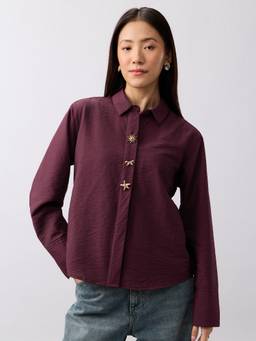The Souled Store - Moonlight Statement Button Solid Women Relaxed Shirt