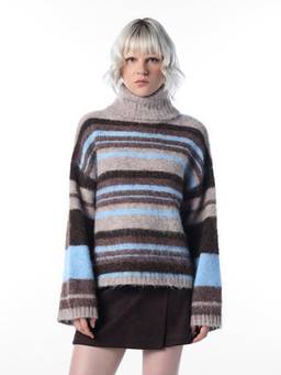ONLY - Women Striped Regular Fit Multicolour Sweater