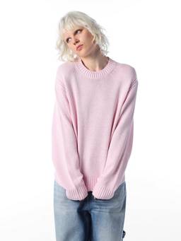 ONLY - Women Solid Oversized Fit Pink Sweater