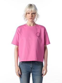 ONLY - Women Typographic Regular Fit Pink T-Shirt