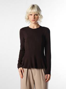 ONLY - Women Solid Fit And Flare Coffee Brown Top