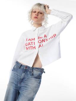 ONLY - Women Typography Regular Fit White Shirt