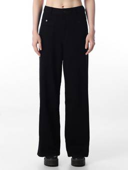 ONLY - Women Solid Wide Leg High Rise Black Jeans