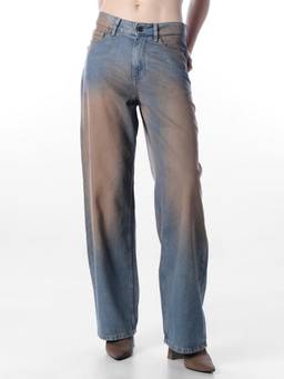 ONLY - Women Solid Wide Leg High Rise Blue Jeans