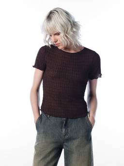 ONLY - Women Textured Regular Fit Brown Top