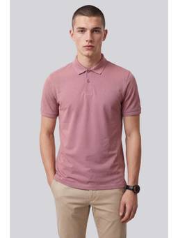 Peter England - Men Pink Solid Collar Neck Polo T-Shirt