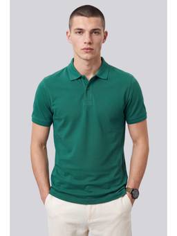 Peter England - Men Green Solid Collar Neck Polo T-Shirt