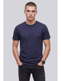 Peter England - Men Navy Blue Solid Round Neck T-Shirt