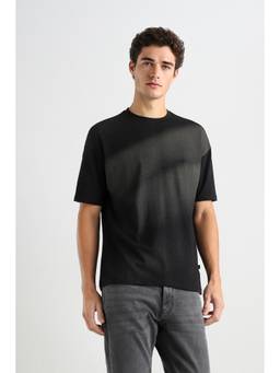Van Heusen - Men Charcoal Printed Casual T-Shirt