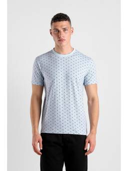 Van Heusen - Men Light Blue Printed Casual T-Shirt