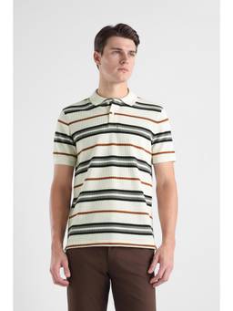 Van Heusen - Men Multi Striped Collar Neck Polo T-Shirt