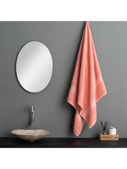 Ddecor Live Beautiful - Peach Cotton 500 GSM Bath Towel - Pack of 1