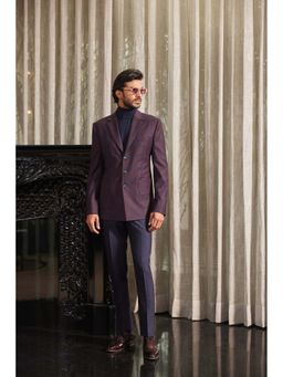Philocaly - Dusk Slim Fit Maroon Blazer