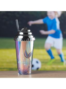 Kookee - Multi-Color Acrylic Sipper Frosted with Straw and Lid - 270Ml