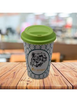 Kookee - Multi-Color Ceramic Coffee or Tea Tall Tumbler with Silicone Lid - 275Ml