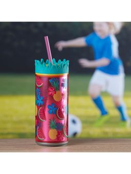 Kookee - Pink Acrylic Sipper Frosted with Straw and Lid - 275Ml