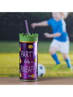 Kookee - Purple Acrylic Sipper Frosted with Straw and Lid - 275Ml
