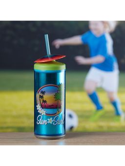 Kookee - Blue Acrylic Sipper Frosted with Straw and Lid - 275Ml