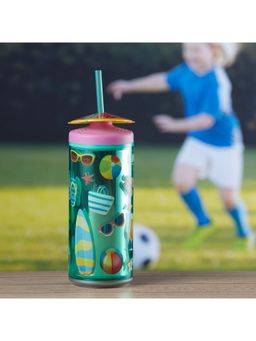Kookee - Green Acrylic Sipper Frosted with Straw and Lid - 275Ml