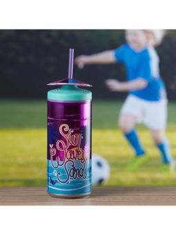 Kookee - Multi-Color Acrylic Sipper Frosted with Straw and Lid - 275Ml