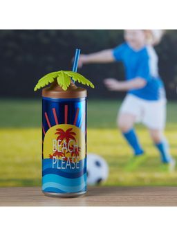 Kookee - Blue Acrylic Sipper Frosted with Straw and Lid - 275Ml