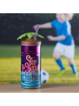 Kookee - Multi-Color Acrylic Sipper Frosted with Straw and Lid - 275Ml