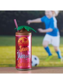 Kookee - Pink Acrylic Sipper Frosted with Straw and Lid - 275Ml