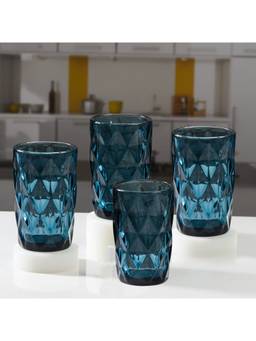 Kookee - Blue Crystal Drinking Glasses (Pack of 4)