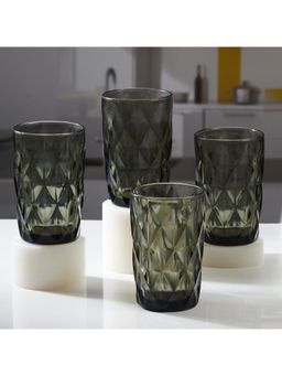 Kookee - Grey Crystal Drinking Glasses (Pack of 4)