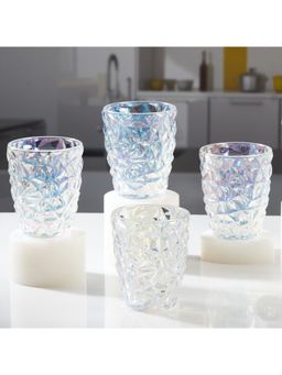 Kookee - Transparent Crystal Drinking Glasses (Pack of 4)