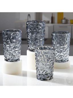 Kookee - Grey Crystal Drinking Glasses (Pack of 4)