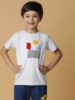 Tales & Stories - White Printed T-Shirt for Boys