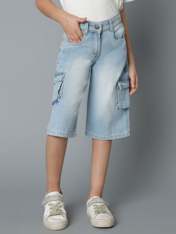 Tales & Stories - Light Blue Denim Capri for Girls