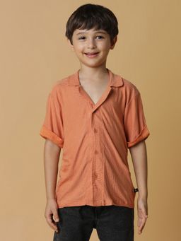 Tales & Stories - Rust Striped Shirt for Boys