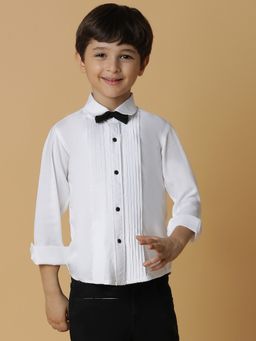 Tales & Stories - White Solid Shirt for Boys (Set of 2)