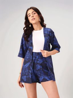 Twenty Dresses by Nykaa Fashion - Womens Blue Floral Printed Co-Ord Set