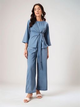 Twenty Dresses by Nykaa Fashion - Womens Sky Blue Soft Denim Co-Ord Set