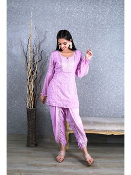 Ishnya - Kudi with A Swag - Lucknowi Kurta with Tulip Pants 2.0 - Lilac (Set of 2)