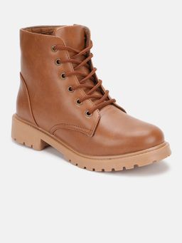 Marc Loire - Women Tan Solid Platform Boots