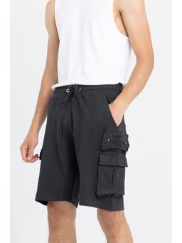 Snitch - Charcoal Solid Slim Fit Shorts